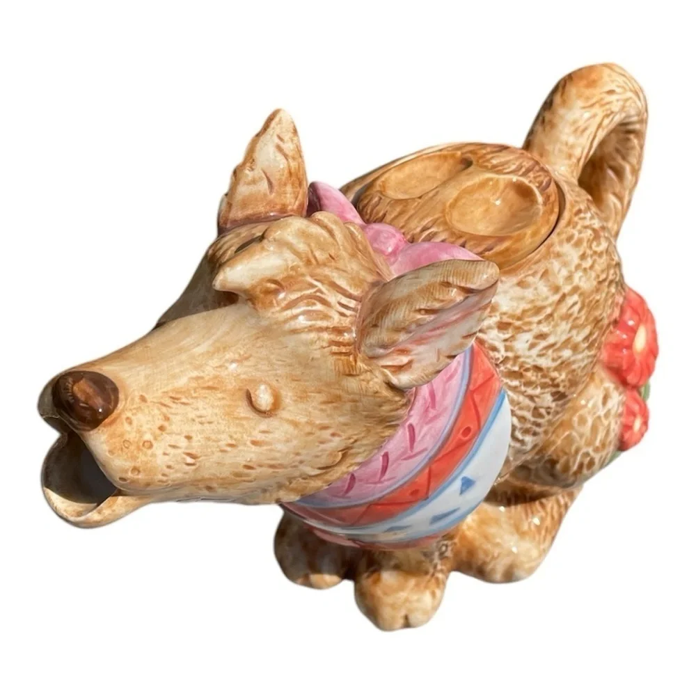Otagiri howling coyote teapot, ceramic, adorable southwestern design